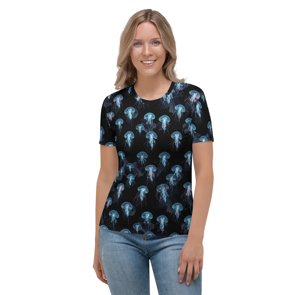 Moonlit Jellyfish on Women's Crew Neck T-Shirt — Front