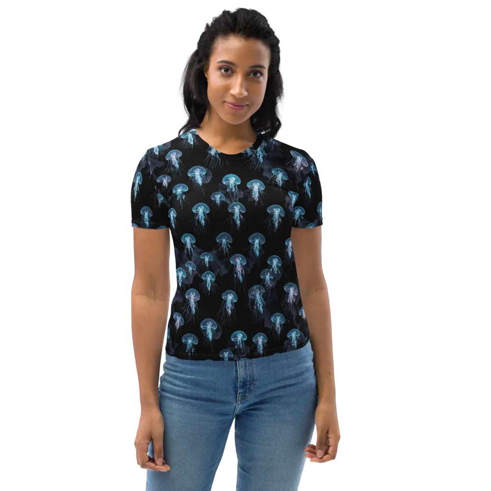 Moonlit Jellyfish on Women's Crew Neck T-Shirt — Front
