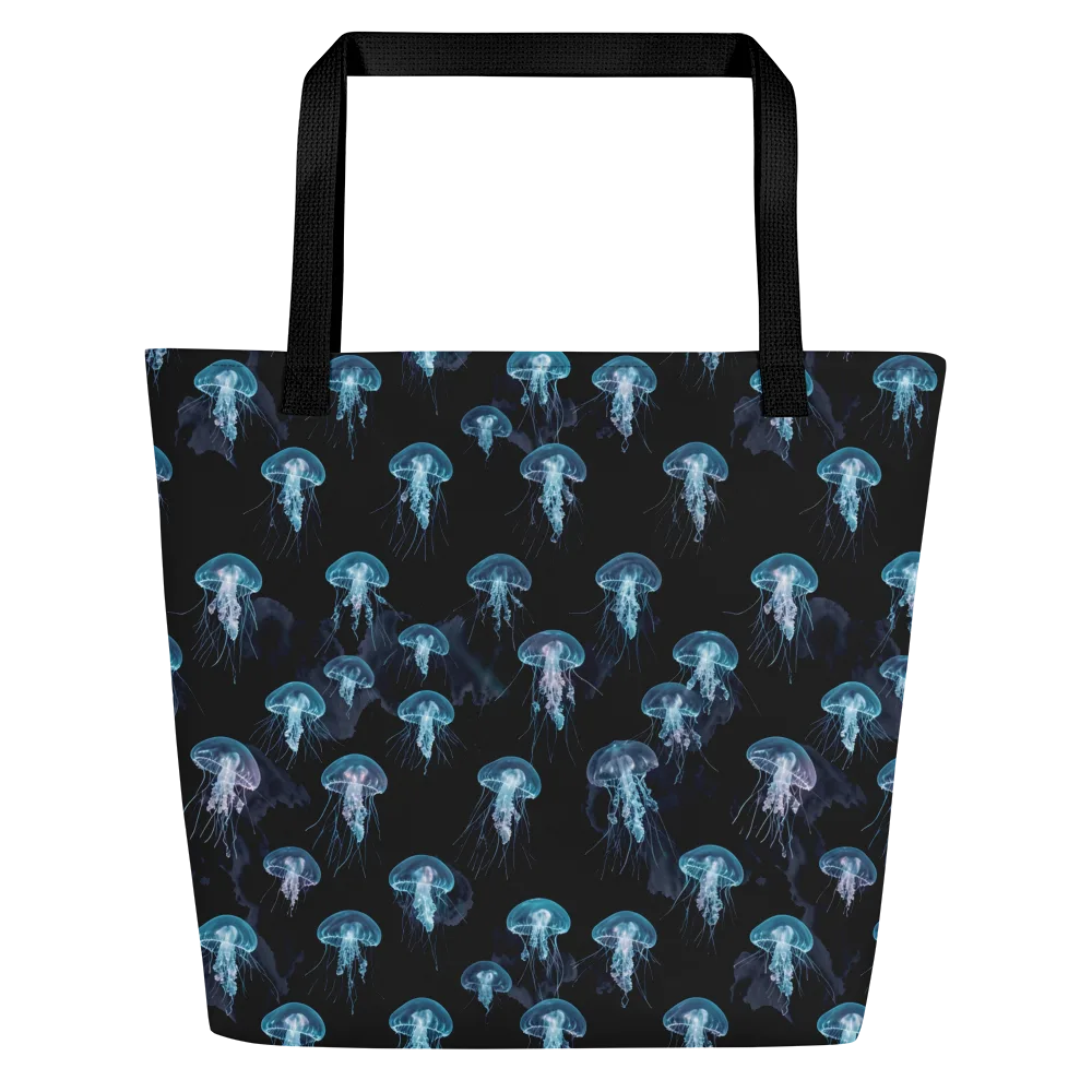 Moonlit Jellyfish on Large Tote Bag W/ Pocket — Front