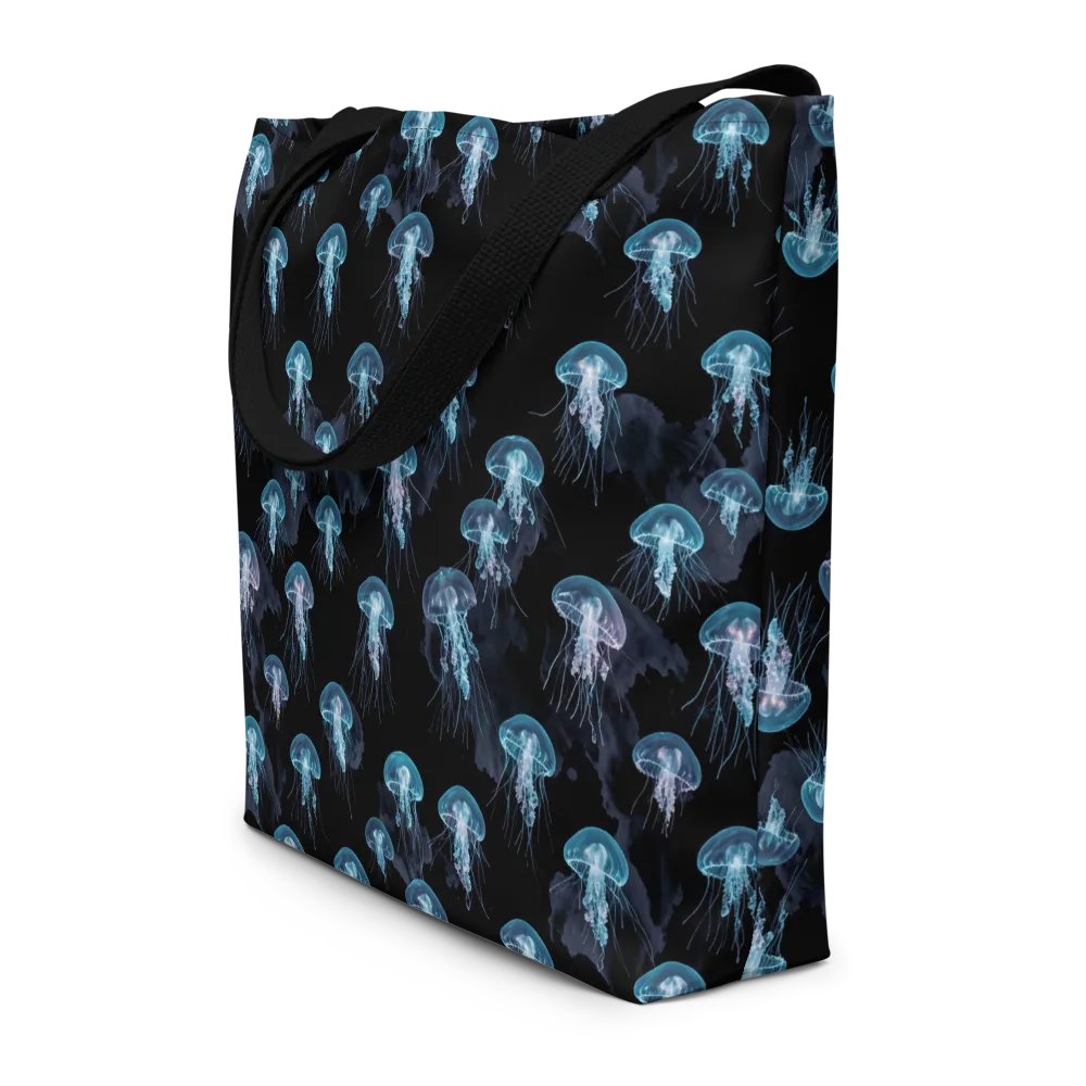 Moonlit Jellyfish on Large Tote Bag W/ Pocket — Front