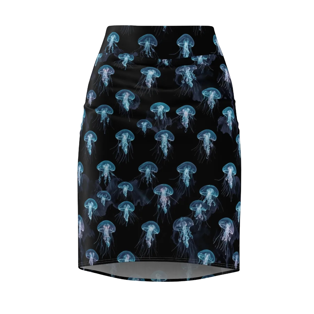 Moonlit Jellyfish on Pencil Skirt — Front