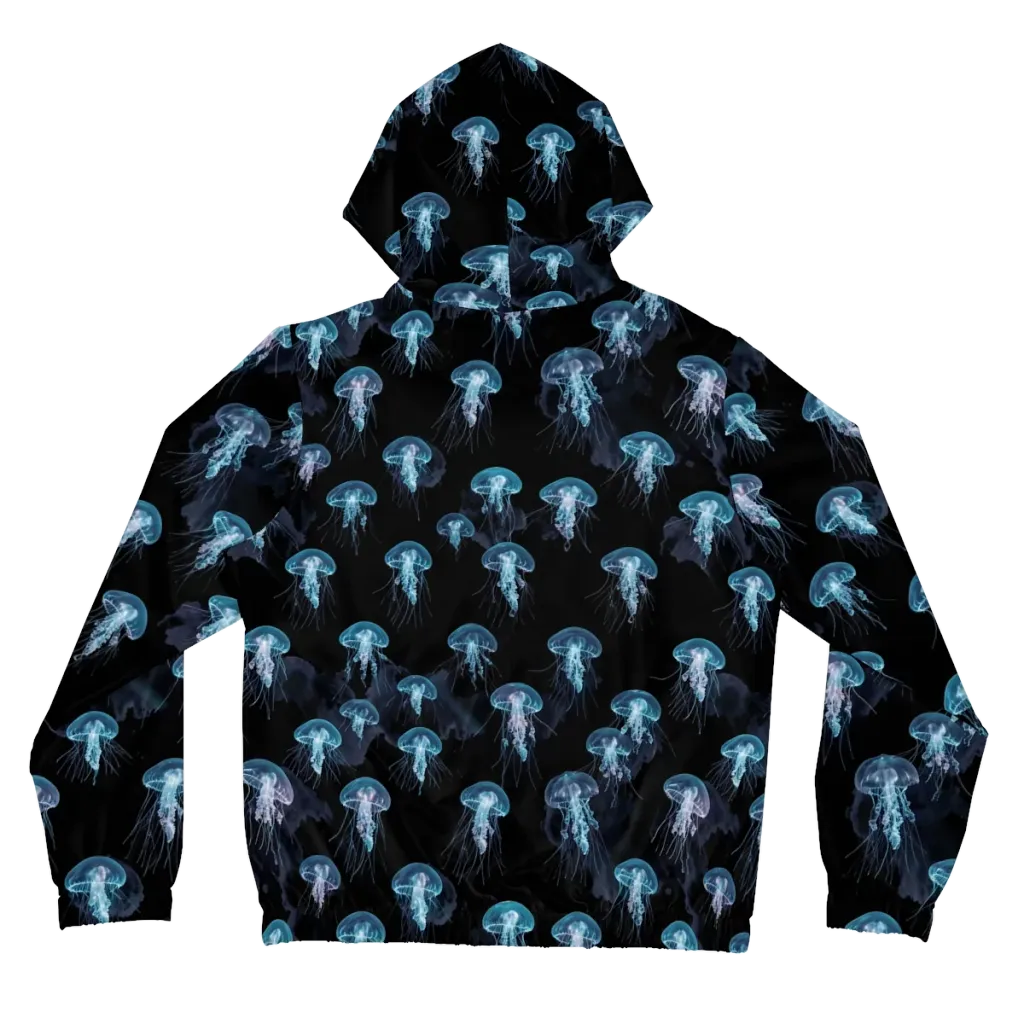 Moonlit Jellyfish on Women's Full-Zip Hoodie — Back