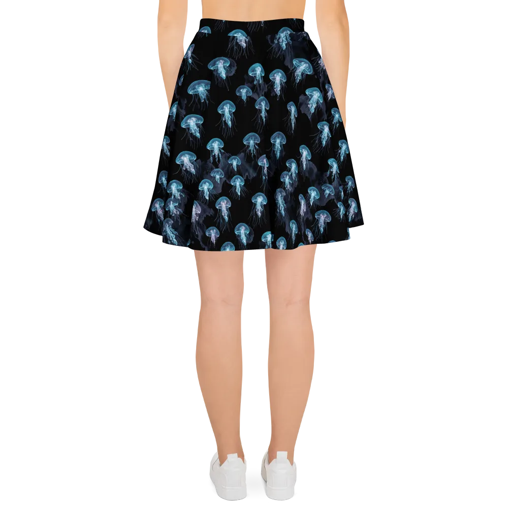Moonlit Jellyfish on Skater Skirt — Back