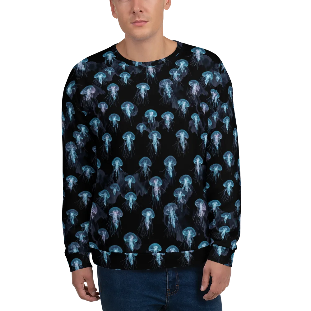 Moonlit Jellyfish on Sweatshirt — Front