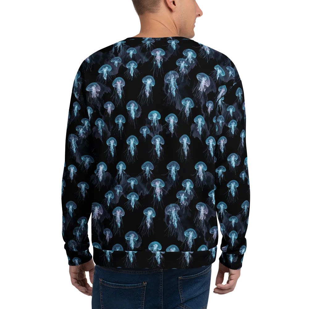 Moonlit Jellyfish on Sweatshirt — Back