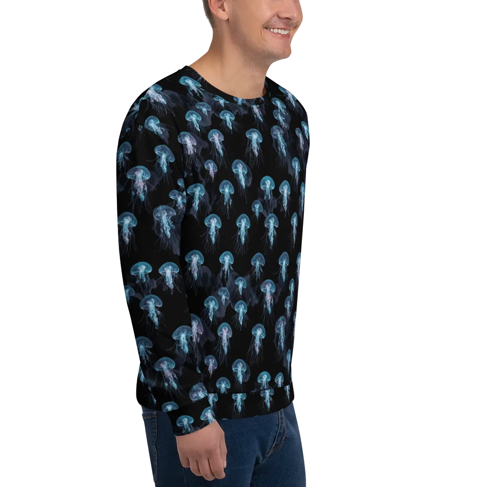 Moonlit Jellyfish on Sweatshirt — Right Front