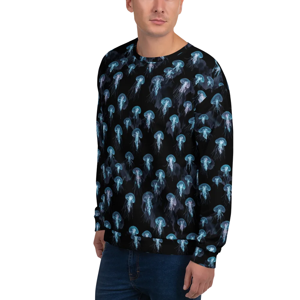 Moonlit Jellyfish on Sweatshirt — Left Front