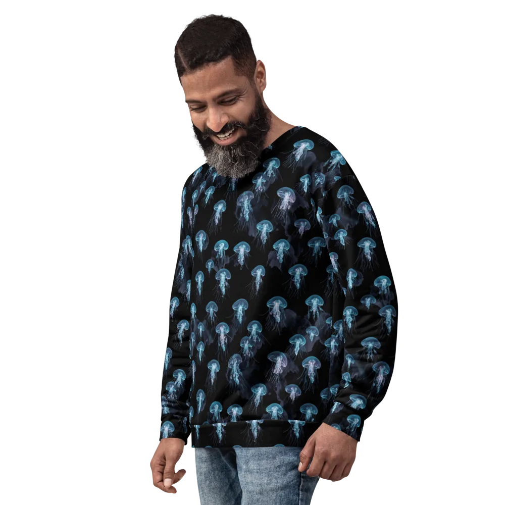 Moonlit Jellyfish on Sweatshirt — Left Front
