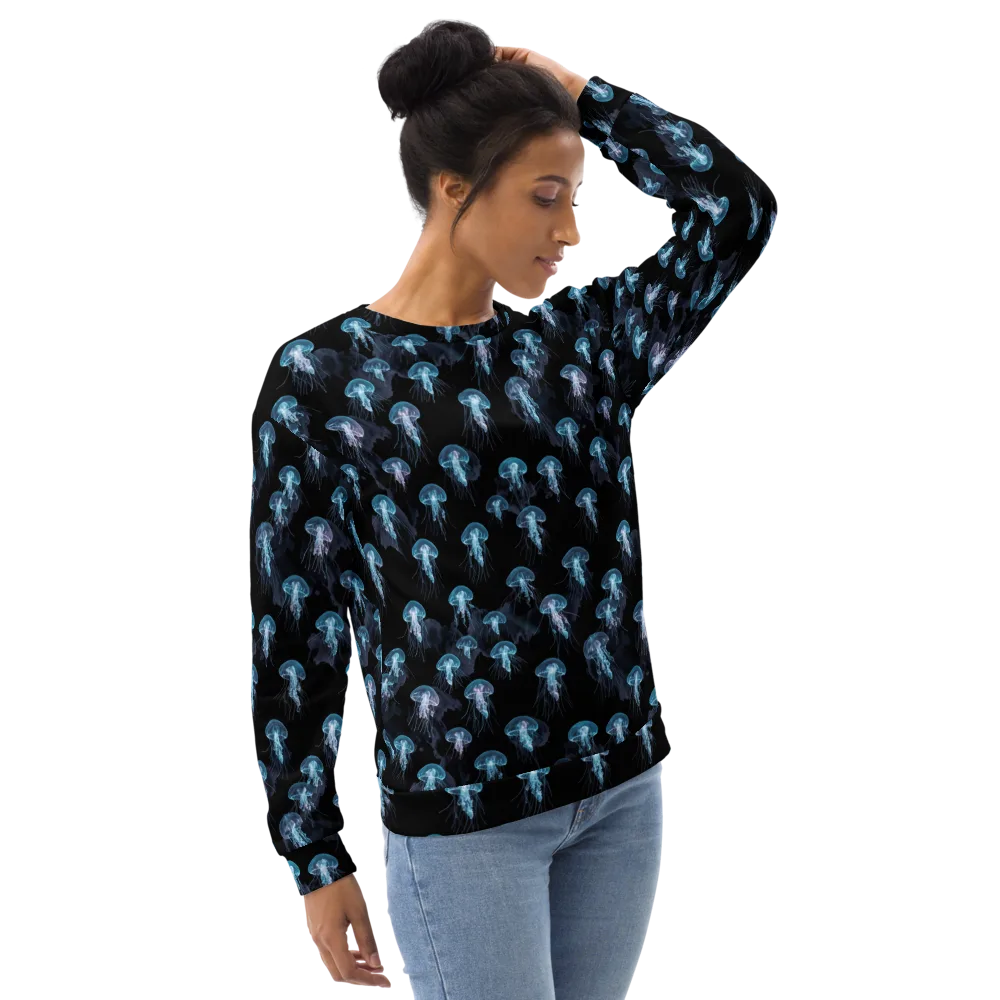 Moonlit Jellyfish on Sweatshirt — Right Front