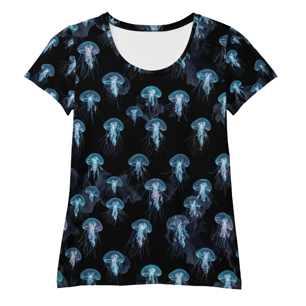 Moonlit Jellyfish on Women's Athletic T-Shirt — Front