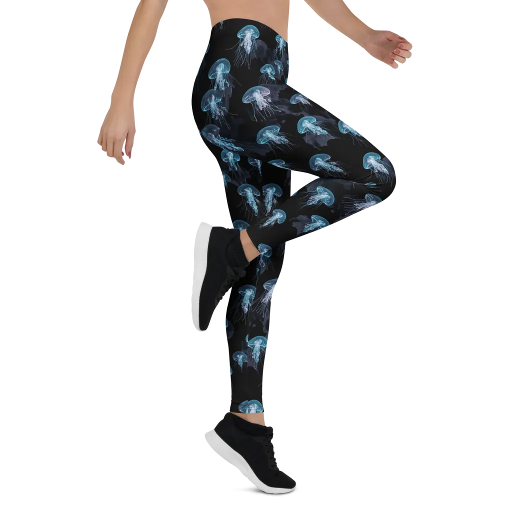 Moonlit Jellyfish on Leggings — Right