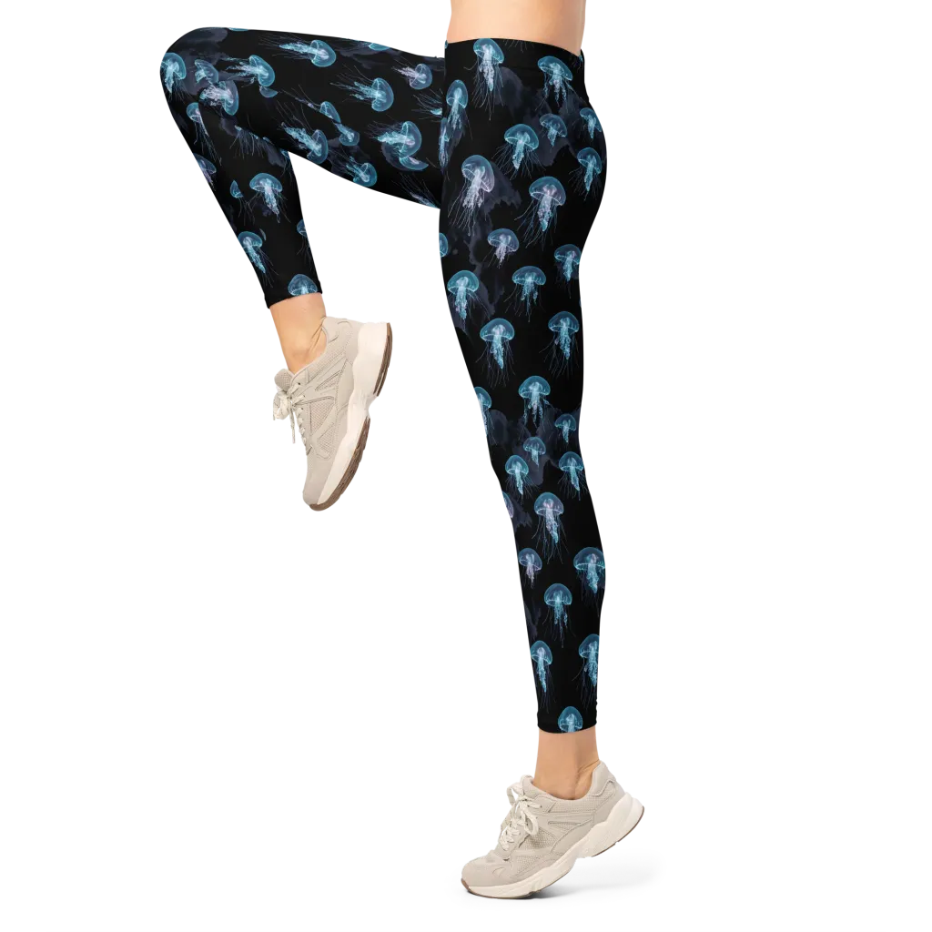 Moonlit Jellyfish on Leggings — Left