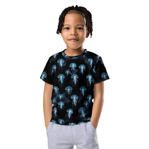 Moonlit Jellyfish on a Kids Crew Neck T-Shirt