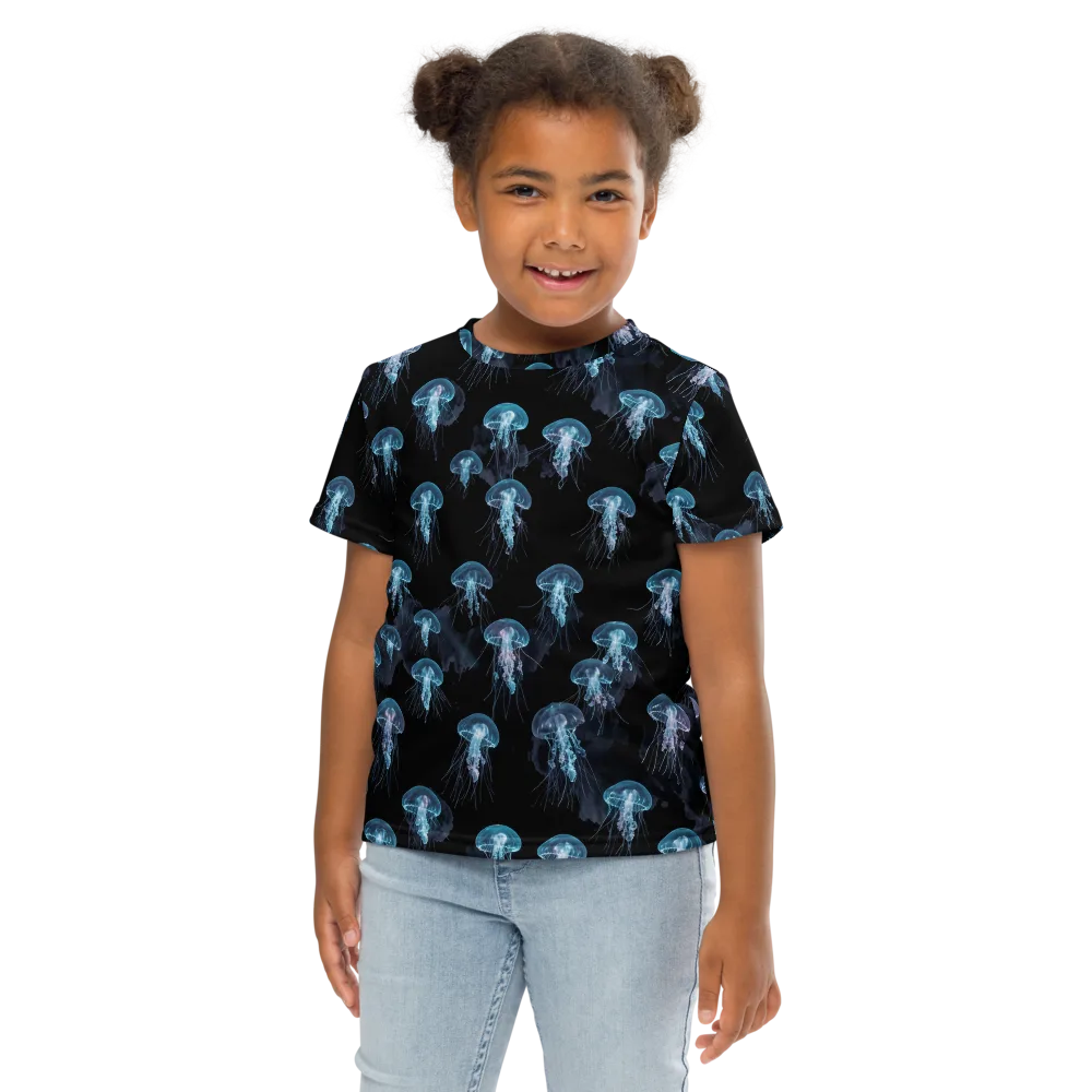 Moonlit Jellyfish on Kids Crew Neck T-Shirt — Front