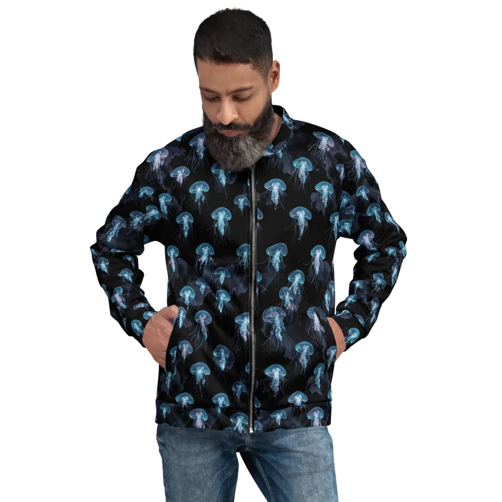 Moonlit Jellyfish on Bomber Jacket — Front