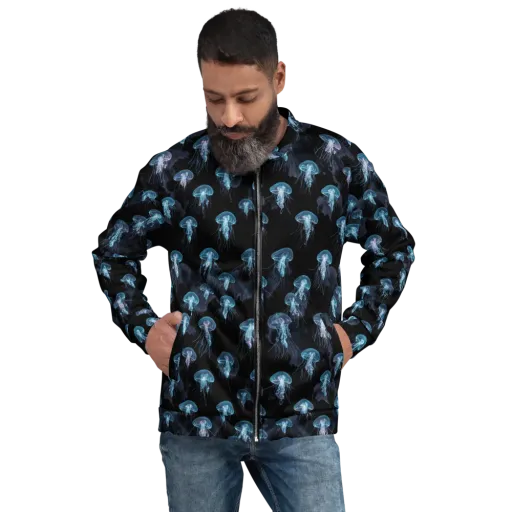 Moonlit Jellyfish on a Bomber Jacket