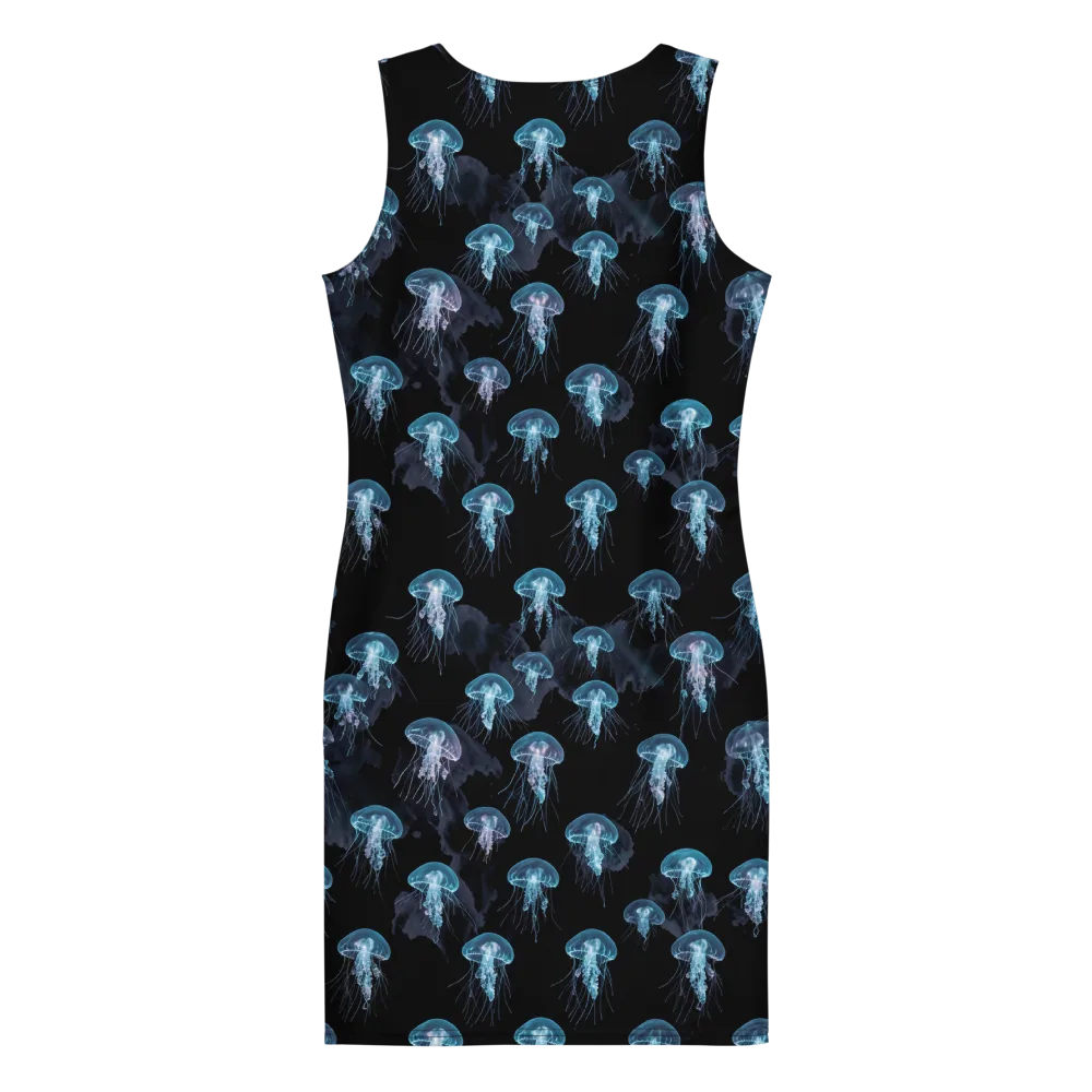 Moonlit Jellyfish on Bodycon Dress — Back
