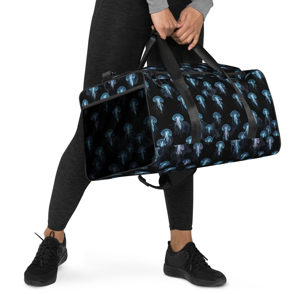 Moonlit Jellyfish on Duffle Bag — Right Front