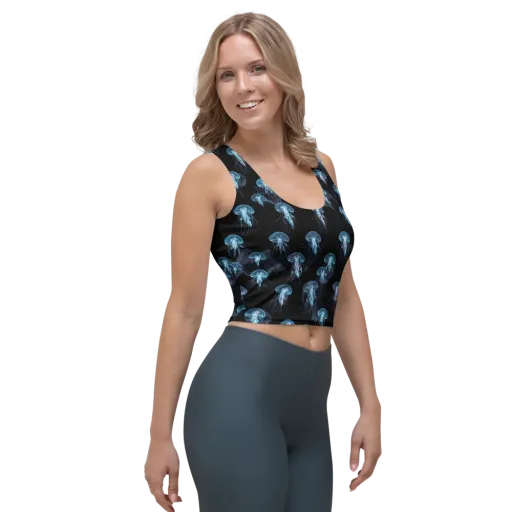 Moonlit Jellyfish on a Crop Top