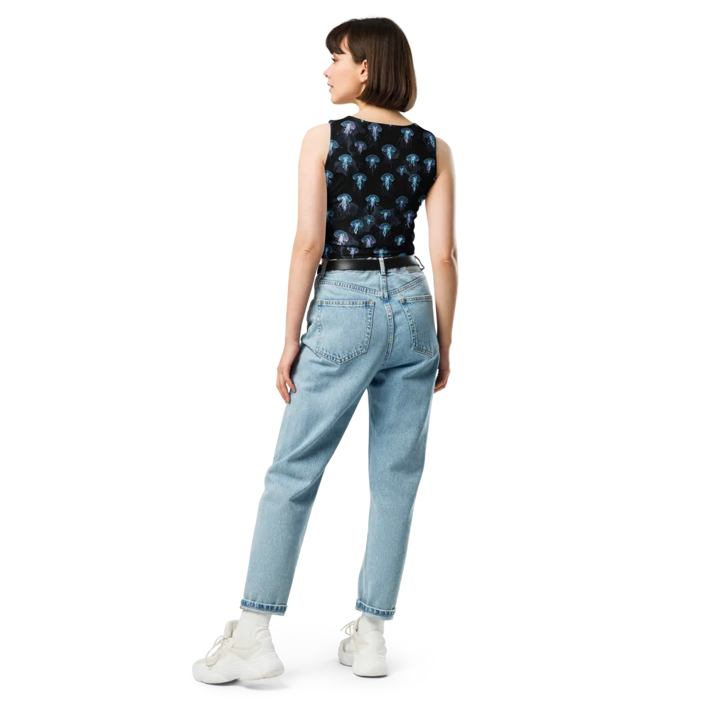 Moonlit Jellyfish on Crop Top — Back