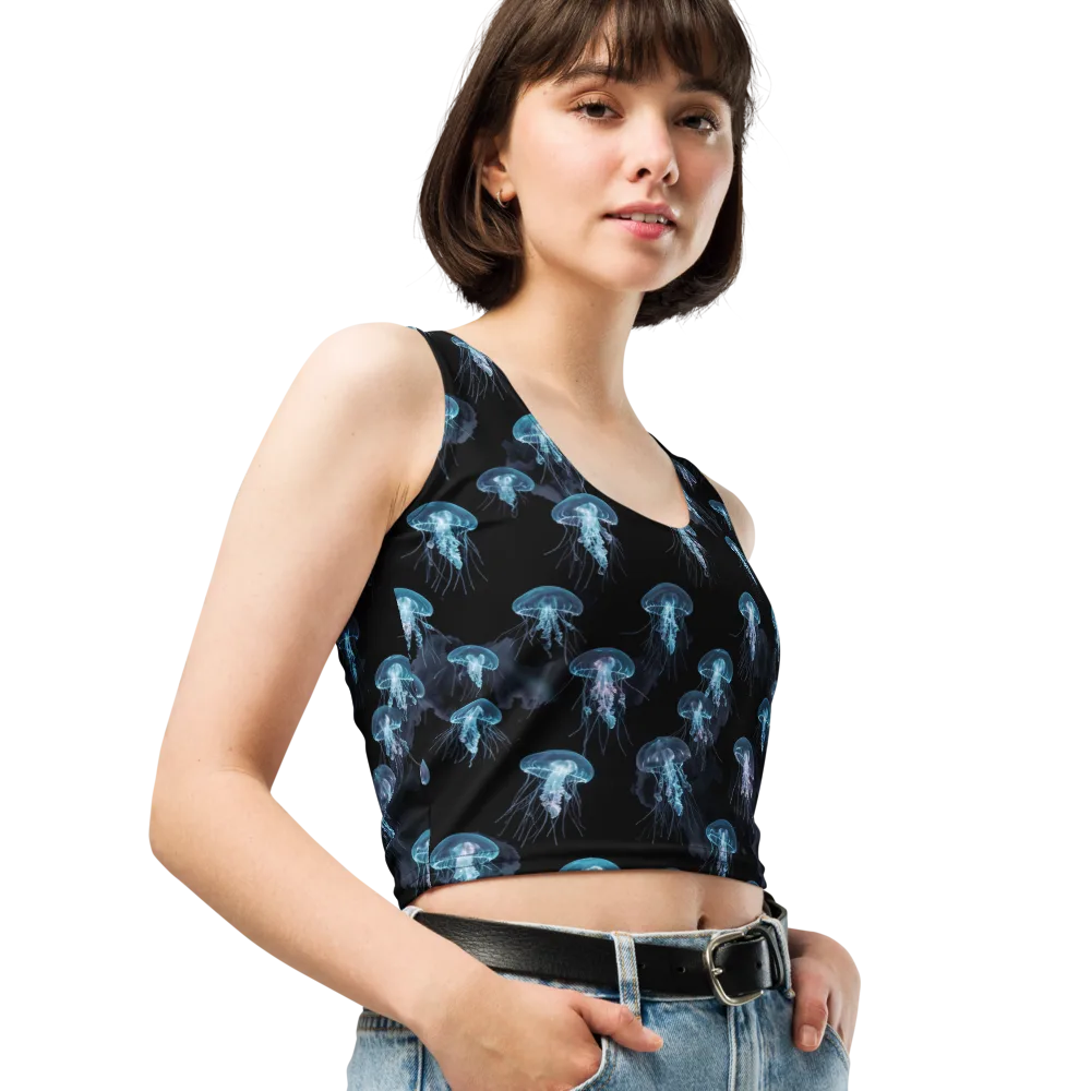 Moonlit Jellyfish on Crop Top — Right Front