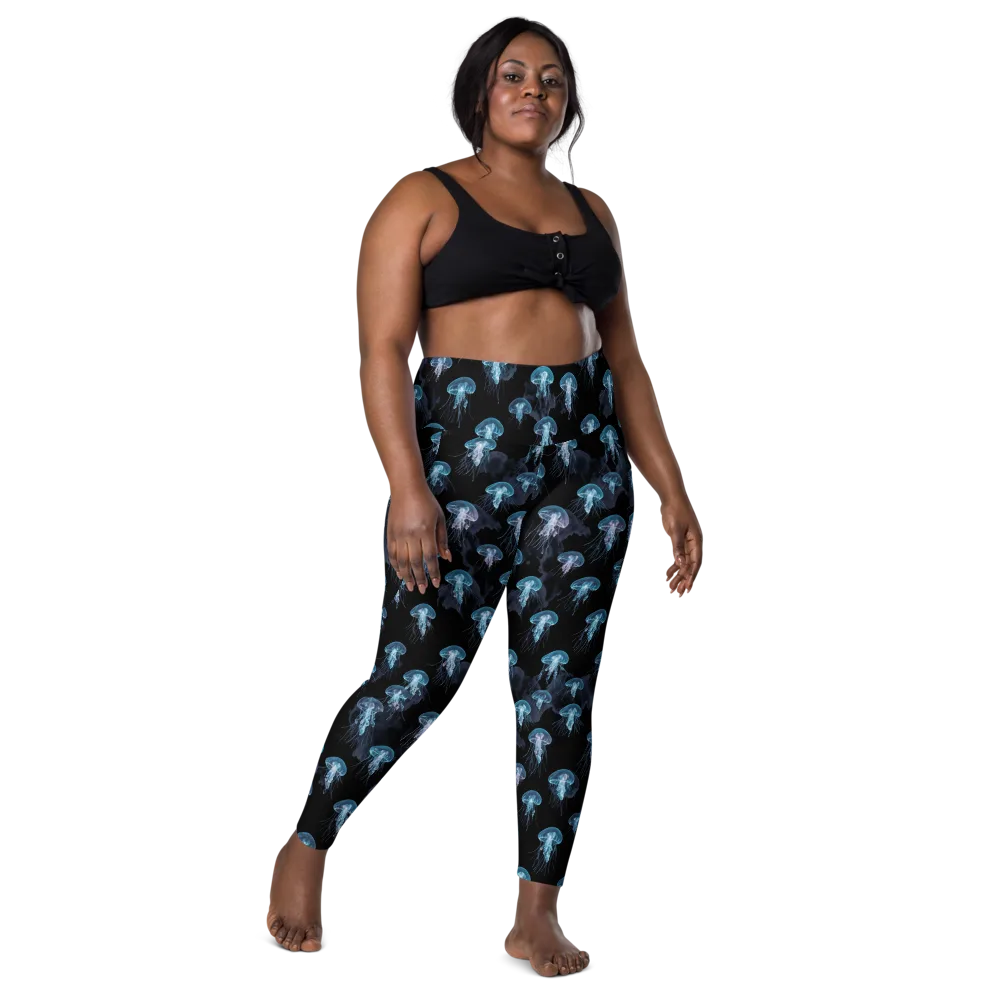 Moonlit Jellyfish on Leggings with Pockets — Front