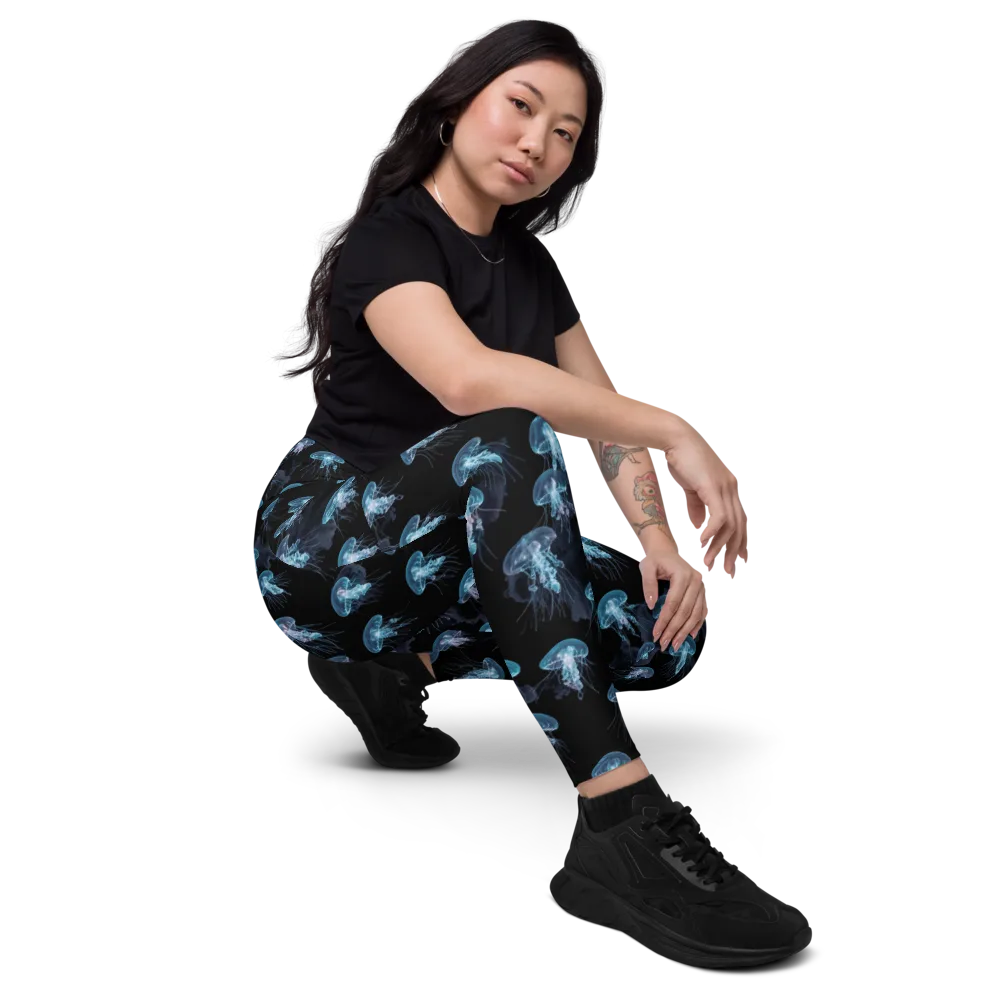 Moonlit Jellyfish on Leggings with Pockets — Right Front