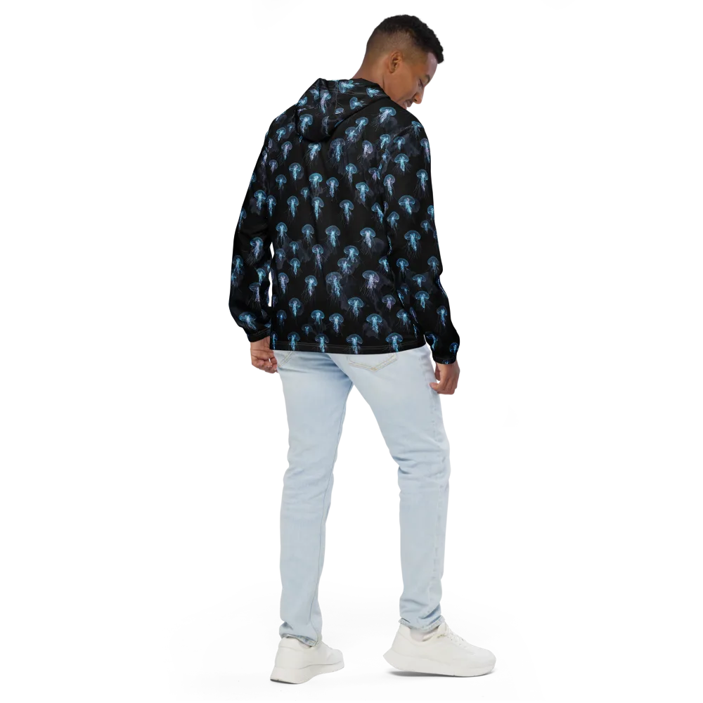 Moonlit Jellyfish on Men's Windbreaker — Back