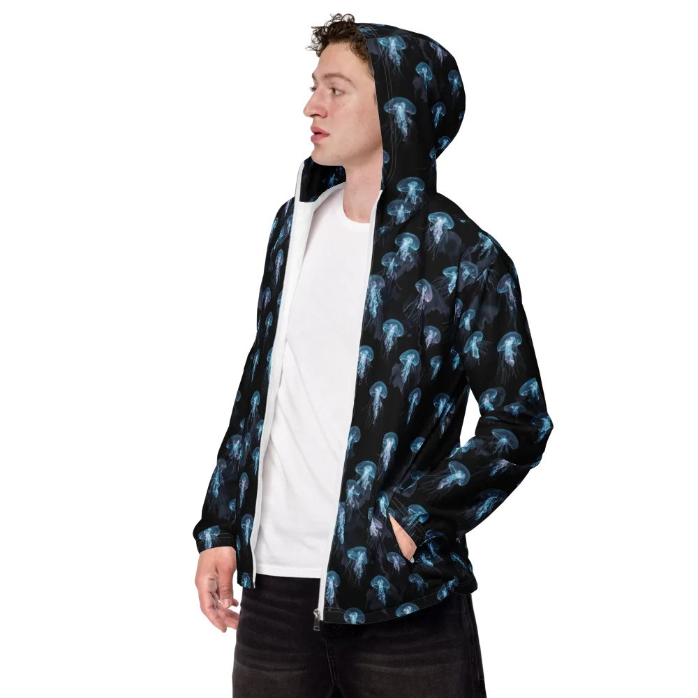 Moonlit Jellyfish on Men's Windbreaker — Left Front