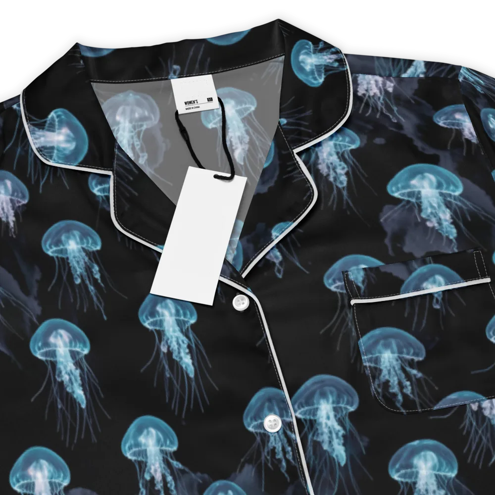 Moonlit Jellyfish on Women's Short Sleeve Pajama Top — Product details