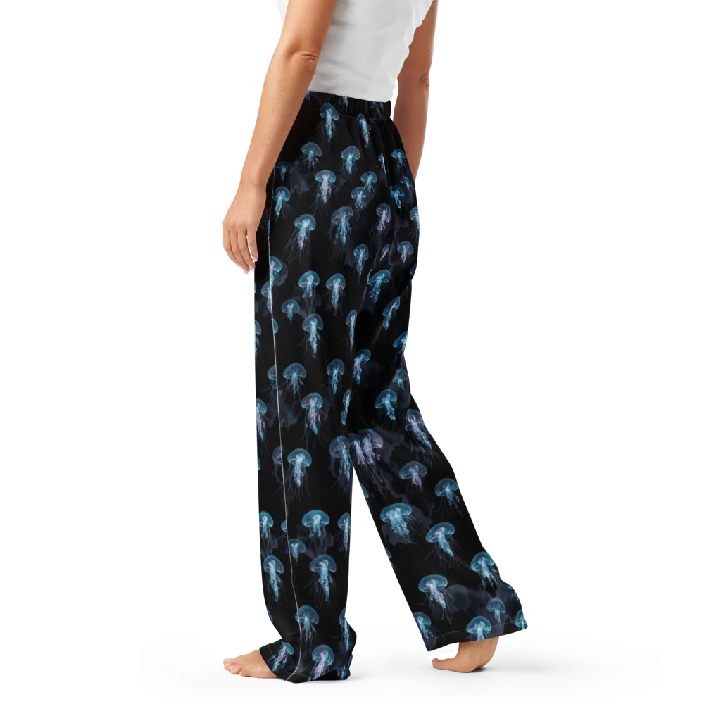 Moonlit Jellyfish on Women's Pajama Pants — Left