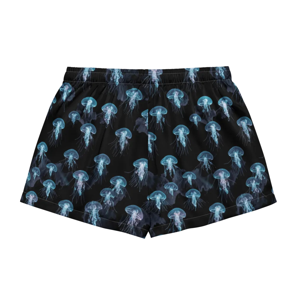 Moonlit Jellyfish on Women's Pajama Shorts — Back