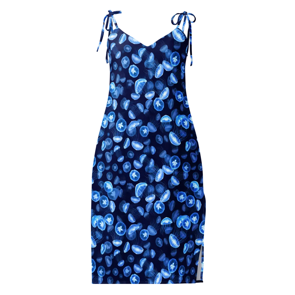 Moonlit Medusae on Slip Dress — Front