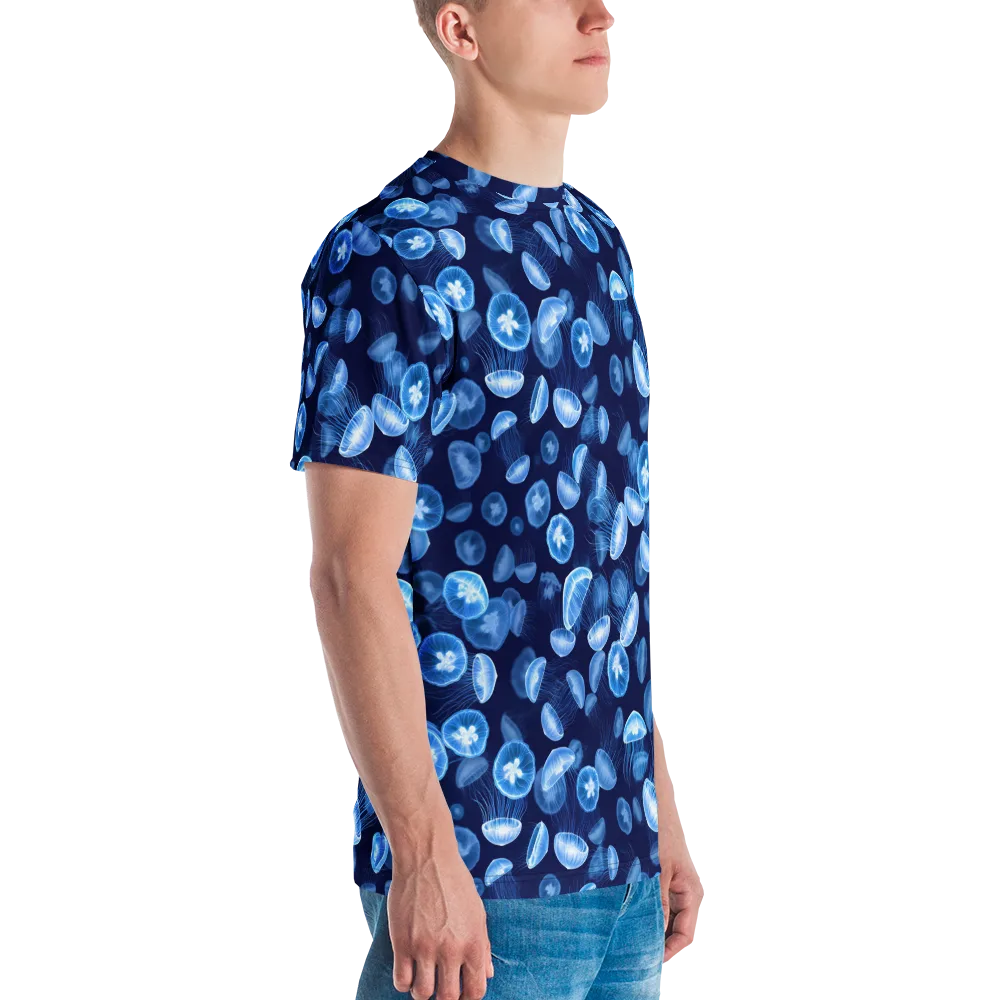 Moonlit Medusae on Men's Crew Neck T-Shirt — Right