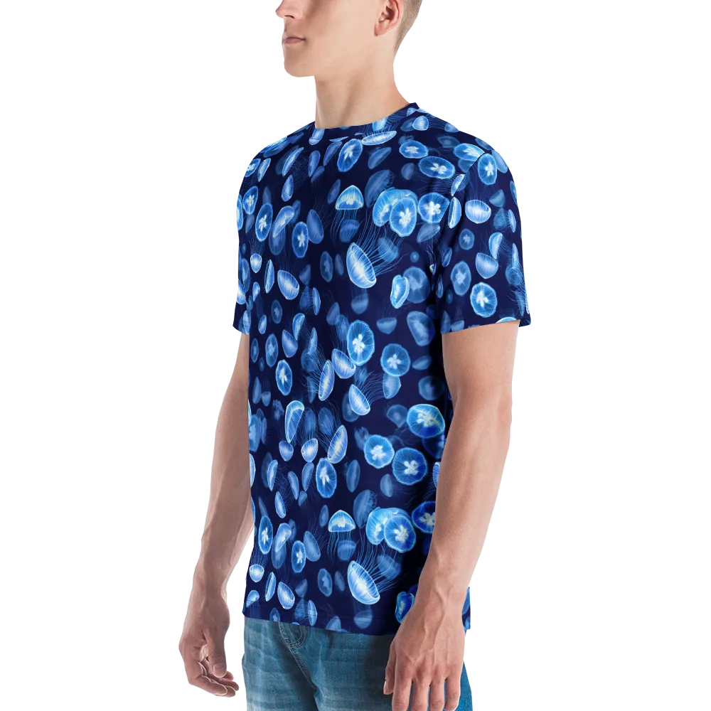 Moonlit Medusae on Men's Crew Neck T-Shirt — Left