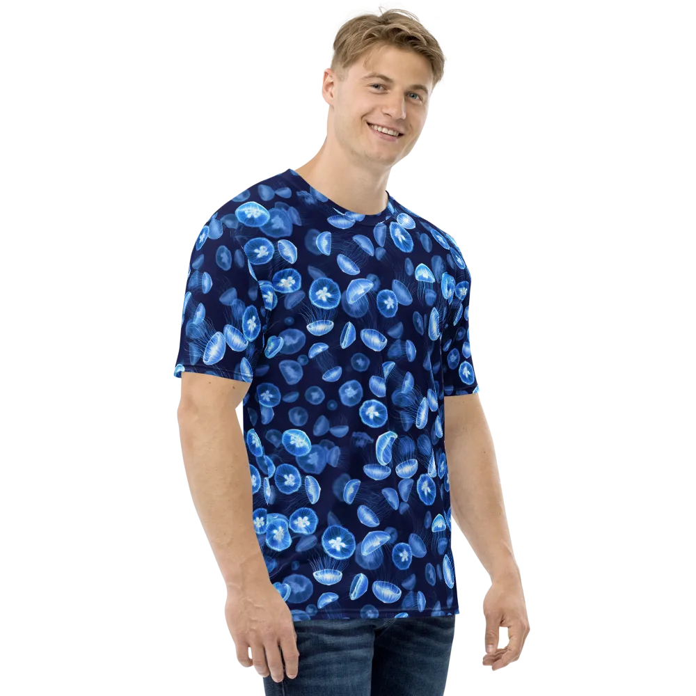 Moonlit Medusae on Men's Crew Neck T-Shirt — Right