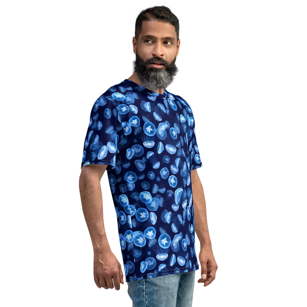 Moonlit Medusae on Men's Crew Neck T-Shirt — Right