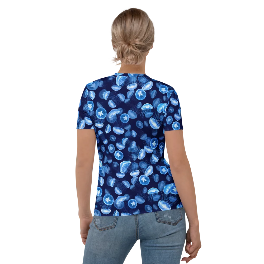 Moonlit Medusae on Women's Crew Neck T-Shirt — Back