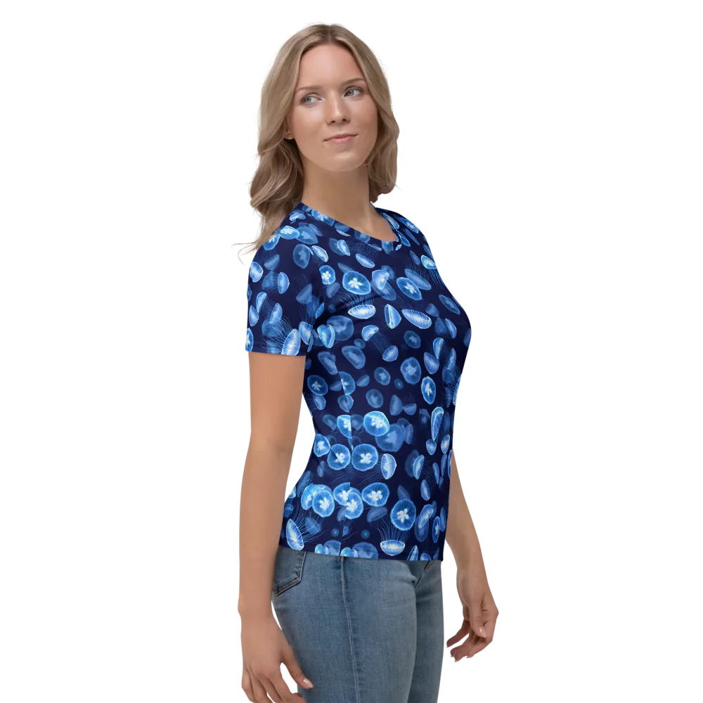 Moonlit Medusae on Women's Crew Neck T-Shirt — Right
