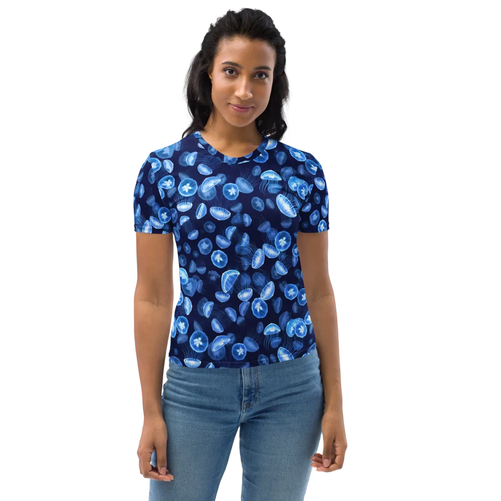 Moonlit Medusae on Women's Crew Neck T-Shirt — Front