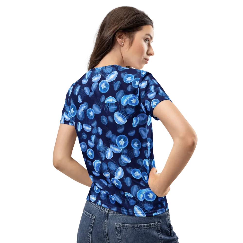 Moonlit Medusae on Women's Crew Neck T-Shirt — Back