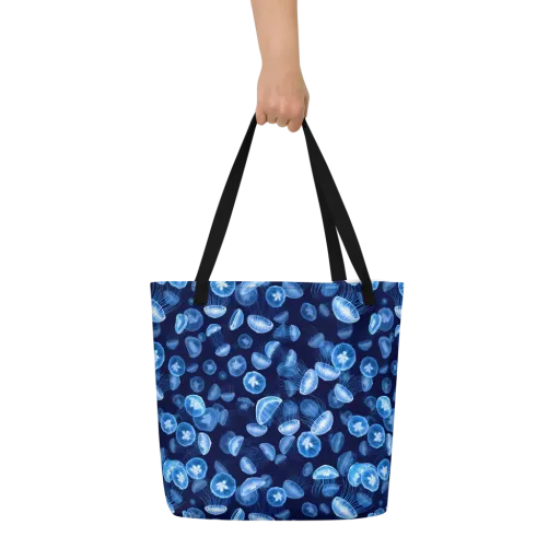 Moonlit Medusae on a Large Tote Bag W/ Pocket