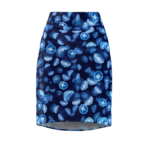 Moonlit Medusae on a Pencil Skirt