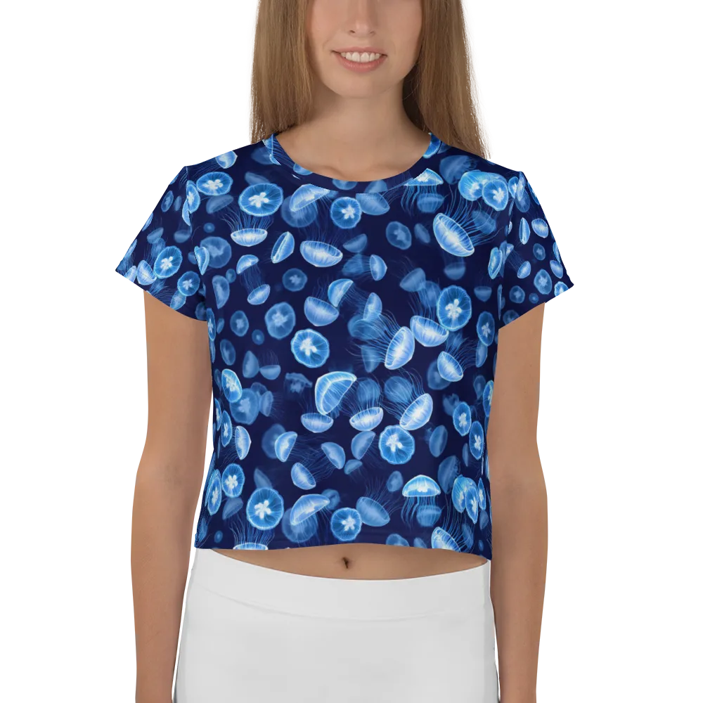 Moonlit Medusae on Crop Tee — Front