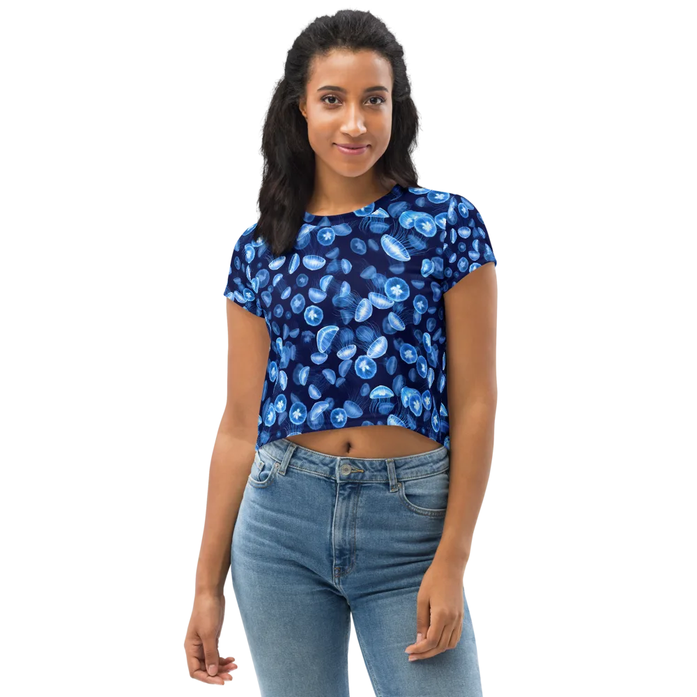 Moonlit Medusae on Crop Tee — Front
