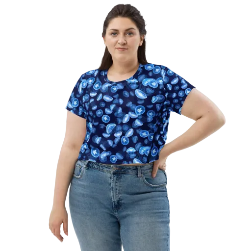 Moonlit Medusae on a Crop Tee