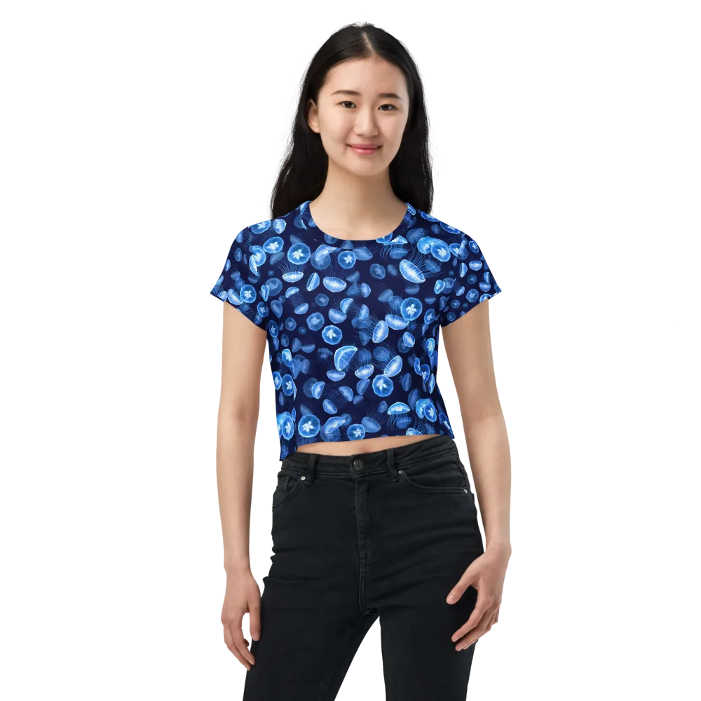 Moonlit Medusae on Crop Tee — Front