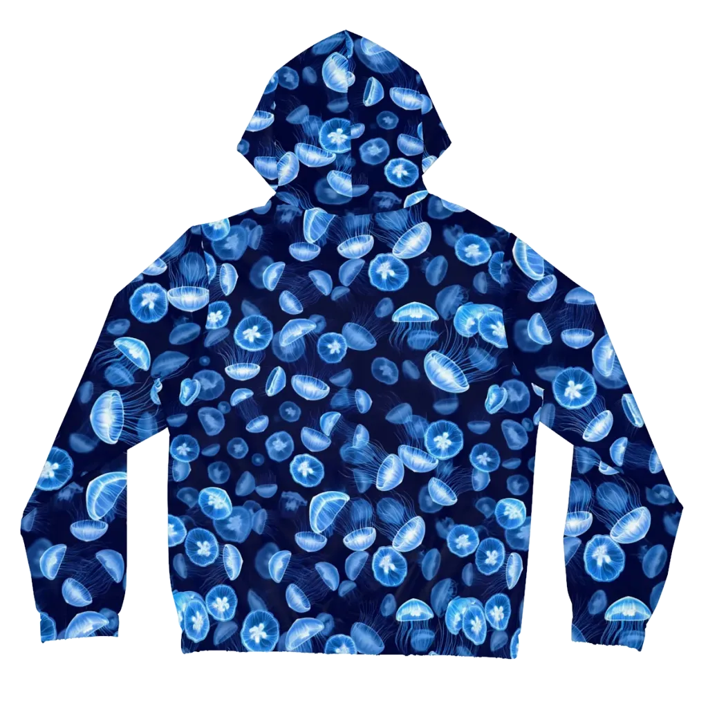Moonlit Medusae on Women's Full-Zip Hoodie — Back