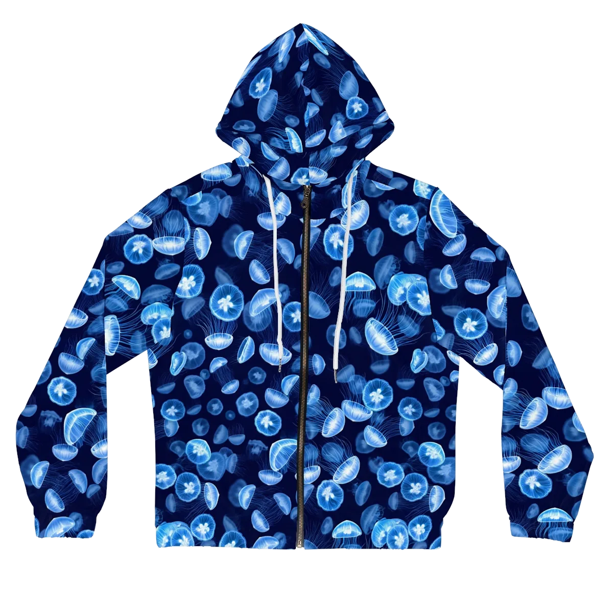 Moonlit Medusae on Women's Full-Zip Hoodie — Front