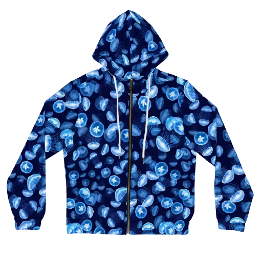 Moonlit Medusae on a Women's Full-Zip Hoodie